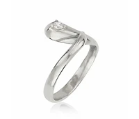 Curata Jewelry Solid 10K Gold Adjustable Cubic Zirconia Snake Toe Ring