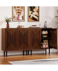 Tribesigns Sideboard Buffet Cabinet, Buffet Cabinet Sideboard Cabinet with Doors & Adjustable Shelves, Freestanding Accent Storage Cabinet