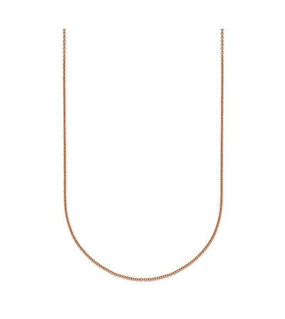 Curata Jewelry Solid 18k Rose Gold Italian Polished 1.1mm Cable Chain Necklace 16