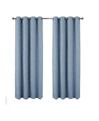 Rt Designers Collection 100% Polyester Reba Luxury Jacquard Blackout Grommet Curtain Panel 54" x 90" Wedgewood