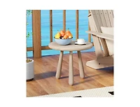 Slickblue Outdoor 18 Inch Mahogany Wood Side Table with Thickened Top