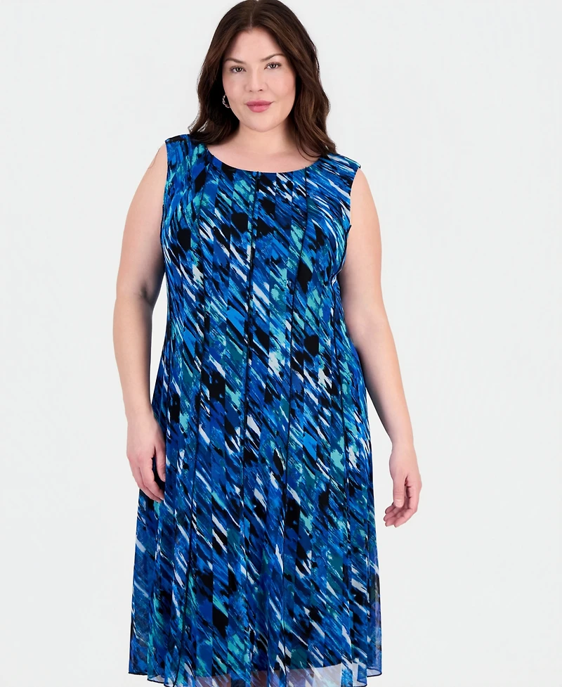 Connected Plus Round-Neck Sleeveless Dress