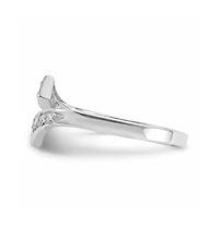 Curata Jewelry Solid 10K Gold Cubic Zirconia Adjustable Bypass Toe Ring