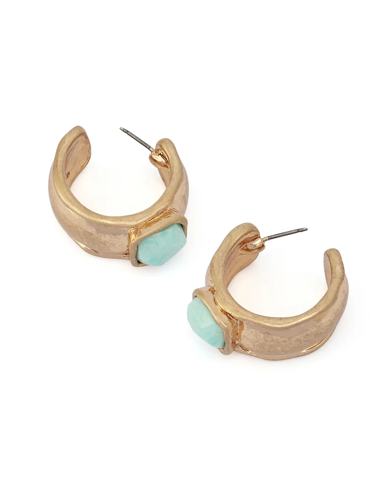 Robert Lee Morris Soho Turquoise Stone Huggie Earrings