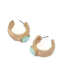 Robert Lee Morris Soho Turquoise Stone Huggie Earrings