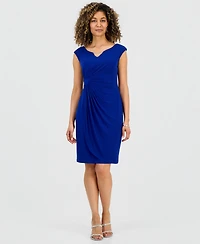 Connected Petite Beaded-Neckline Sheath Dress