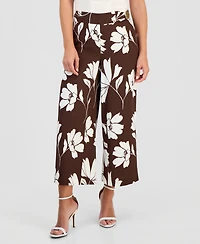 Anne Klein Petite Cropped Floral Print Pants