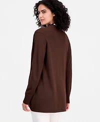 Anne Klein Women's Open-Front Rib Pocket Cardigan