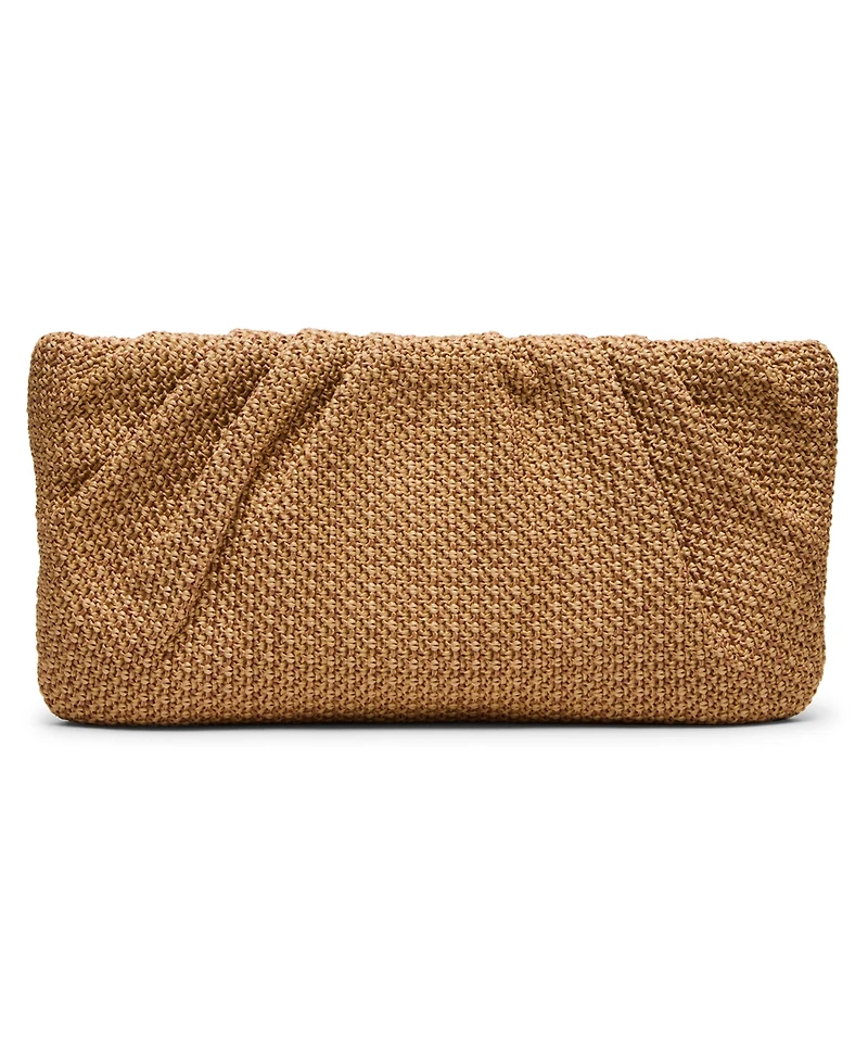 Steve Madden Bpalomaa Pleated Raffia Clutch