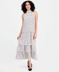 Anne Klein Womens Polka Dot Halter Top Polka Dot Pull On Tiered Skirt
