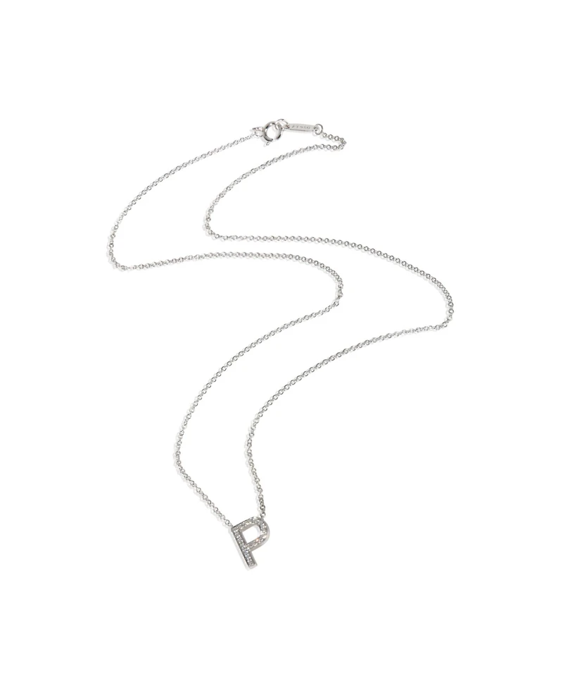 Pre-Owned Tiffany & Co Sterling Silver Diamond Initial P Pendant