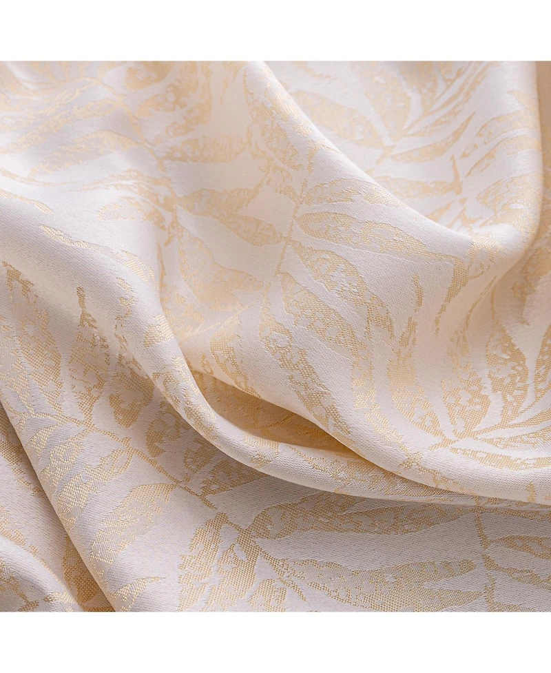 Rt Designers Collection 100% Polyester 140 Gsm Liana Jacquard Grommet Curtain Panel 54" x 84" Beige