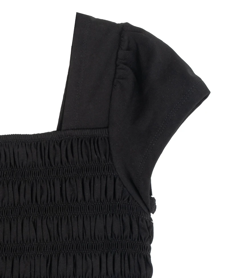 Tween Diva Girls' 7-16 Smocked Top and Embroidered Gauze Shorts, 2-Piece Set