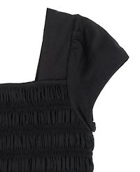 Tween Diva Girls' 7-16 Smocked Top and Embroidered Gauze Shorts, 2-Piece Set