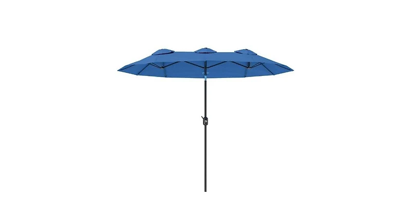 Clihome Outdoor Umbrella,Double-sided Patio Umbrella,with Push Button Tilt and Crank,3 Air Vents and 12 Ribs