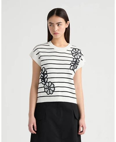 Nvlt Women's Sleeveless sweater with Sequin Detail