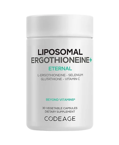 Codeage Liposomal Ergothioneine+, L-Glutathione, Vitamin C, Selenium, Antioxidant Support, 30 Capsules