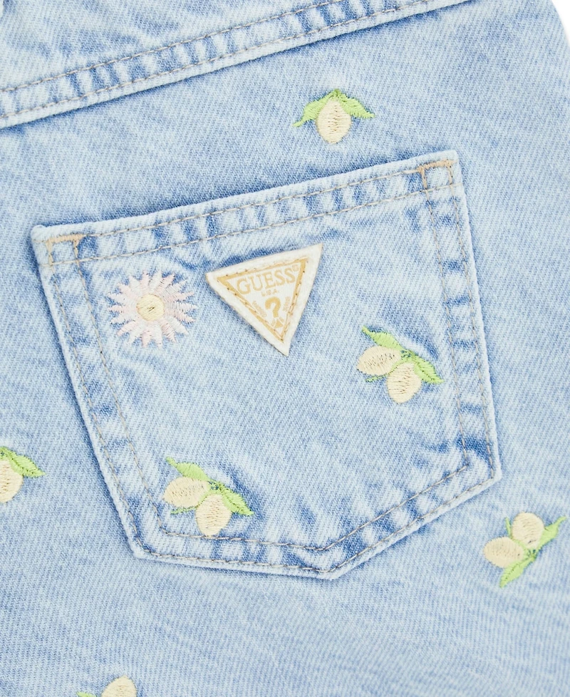 Guess Girls' 7-16 Denim Embroidered Shorts