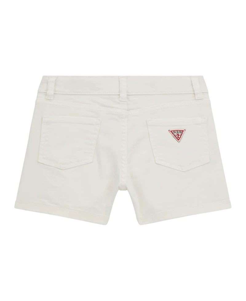 Guess Girls' 7-16 Garment Dye Stretch Bull Denim Shorts