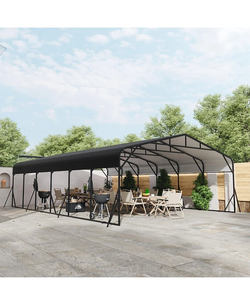 Mondawe 20x30 ft. Galvanized Steel Carport Shelter