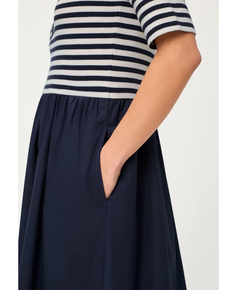 Olsen Women's Mixed Media Polo Dress