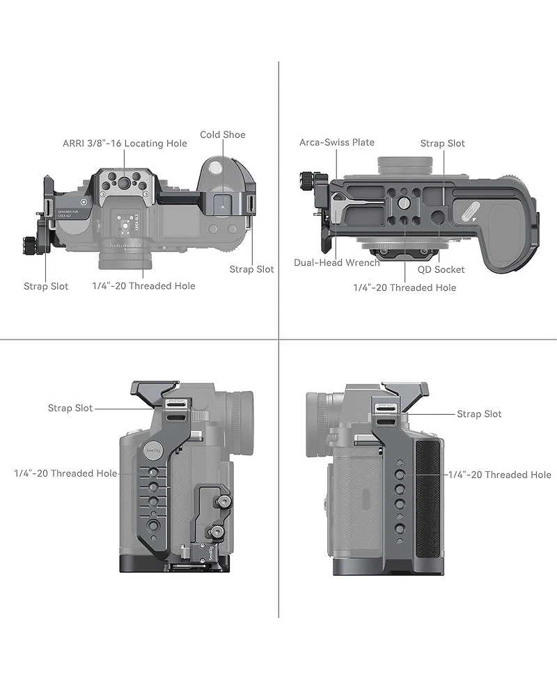 SmallRig Camera Cage with Cable Clamp for Leica SL3 and SL3-s