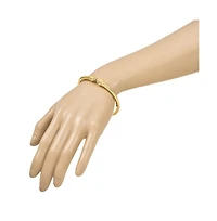 Curata Jewelry Solid 18k Gold Panther Head Hinged Cuff Stackable Bangle Cuff Bracelet