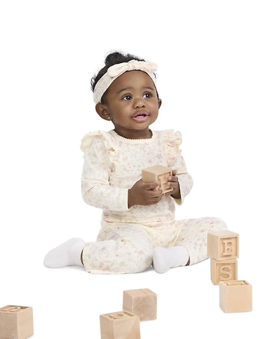 Huggies Babywear Baby Girls Bodysuit, Pants and Hairband, 3-Piece Set