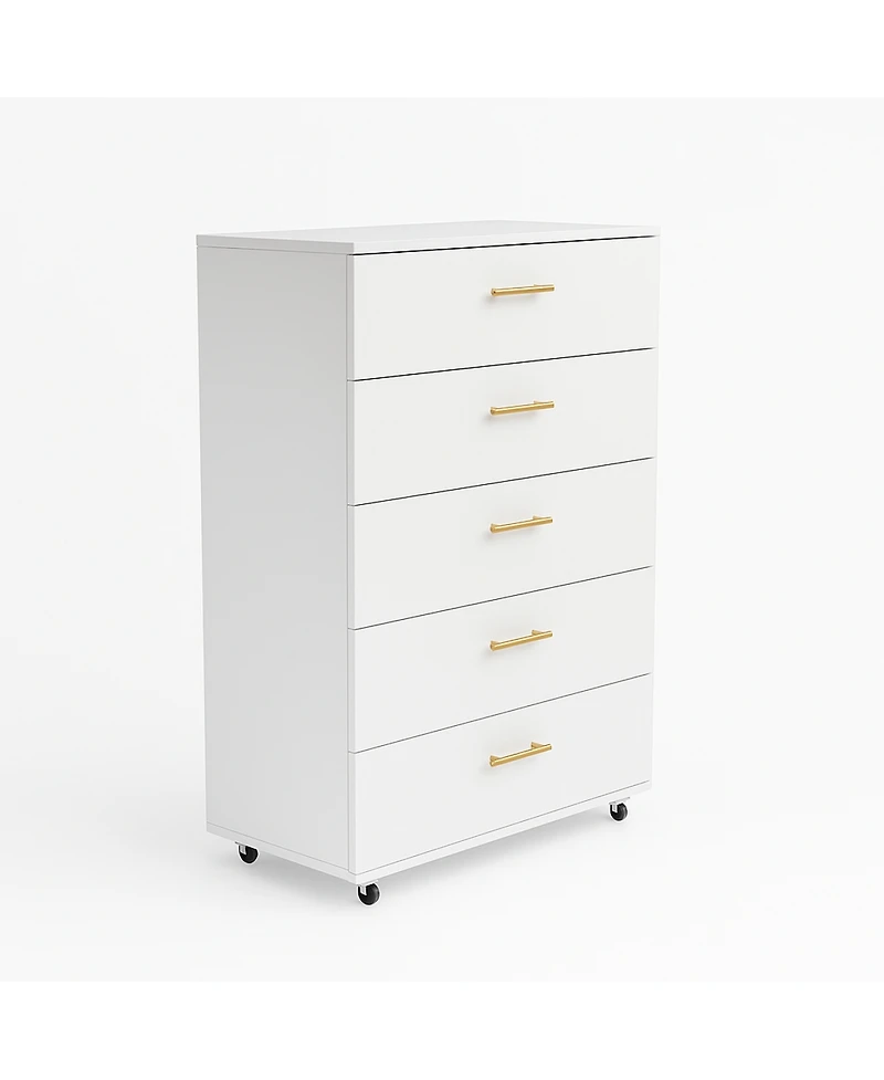 Streamdale Furniture 5 Drawer Dresser with Handles Modern Storage Cabinet