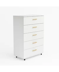 Streamdale Furniture 5 Drawer Dresser with Handles Modern Storage Cabinet