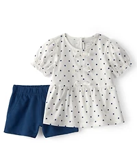 Carter's Girls' Toddler 2T-5T Polka Dots Top & Short, 2-Piece Set