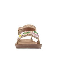 Bebe Little Girls Fashion Sandals – Comfy Dressy Shoes with Fruit and Flower Charms