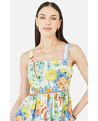Yumi Women's Print Cotton Midi Sun Dress
