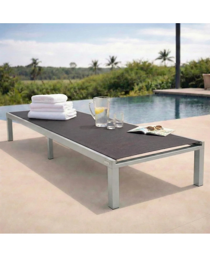 Leisuremod Marlin Patio Chaise Lounge Chair With Aluminum Frame