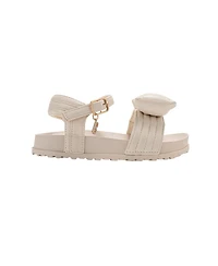 Bebe Girls Footbed Sandals - Lightweight Comfort & Adjustable Strap with Puffy Bow Detail