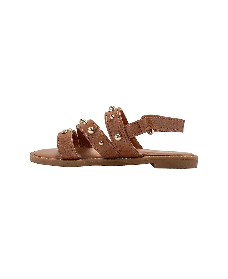 Bebe Little Girls fashion Sandals with Dome Stud Logo hw
