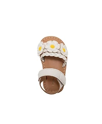 Bebe Big Girls Girl's Fashion Sandals – Dressy Shoes with Braided Detail and Flower Applique