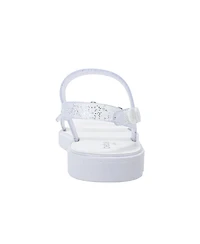 Bebe Girls Pcu sandal with Glitter Flower snd Rs
