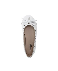 Bebe Girls Girl's Ballet Flats – Comfy Easy Slip-On Shoes with Cut-Out Detail, Bow & Hanging Charm