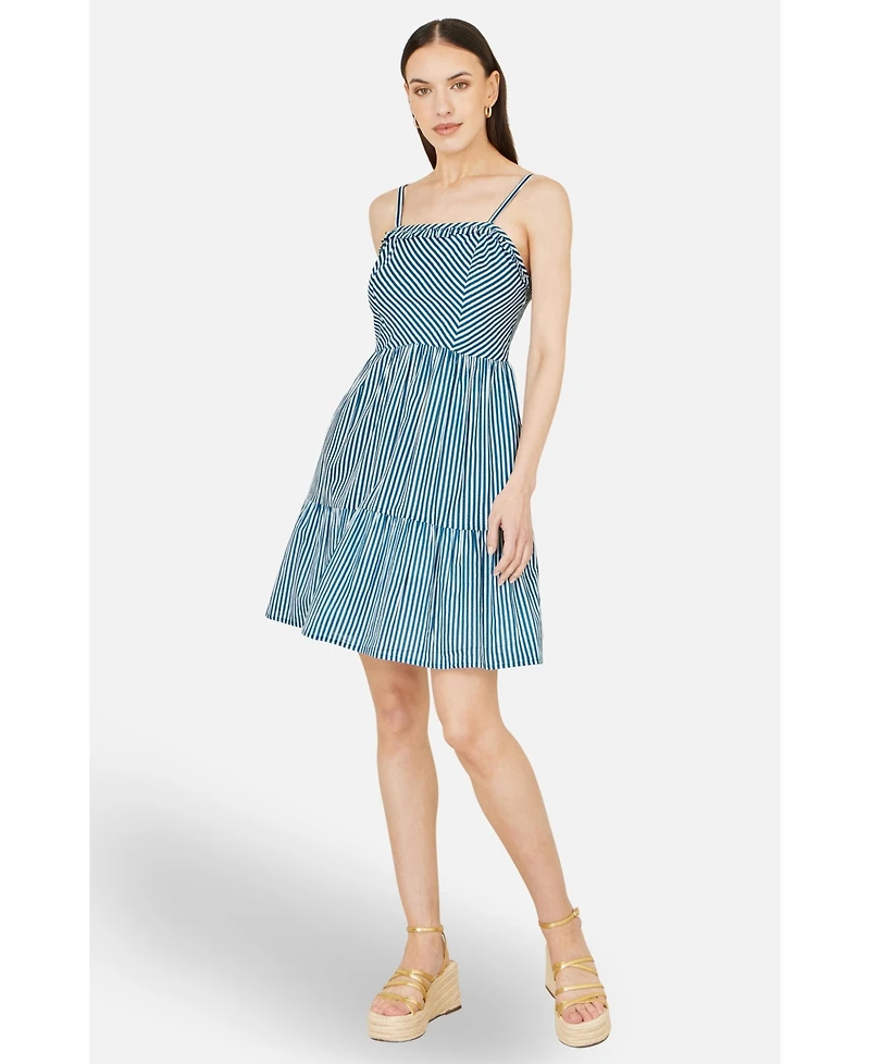 Yumi Women's Stripe Cotton Mini Sun Dress
