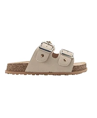 Bebe Girls Footbed Sandals - Lightweight with Secure Buckles and Multi-Charm Details (Little Girls/kids)