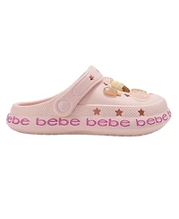 Bebe Girls Eva Slip - On with Treat and Logo Charms Clogs