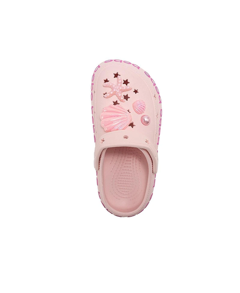 Bebe Big Girls Lightweight Eva Clogs Slip - On Comfy Shoes with Sea Life Charms