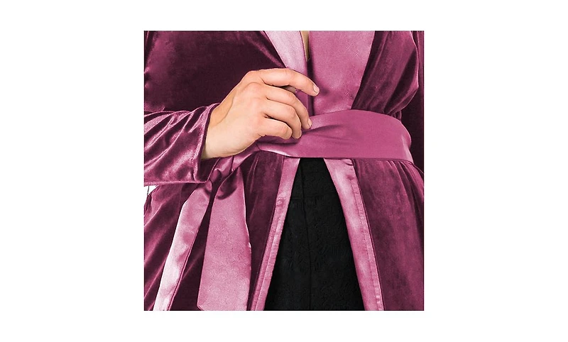 Standards & Practices Plus Velvet Wrap Satin Belt Long Coat