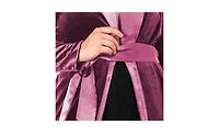 Standards & Practices Plus Velvet Wrap Satin Belt Long Coat