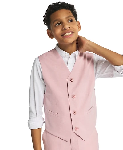 Calvin Klein Boys' 8-20 Long-Sleeve Stretch Dobby Check Dress Shirt