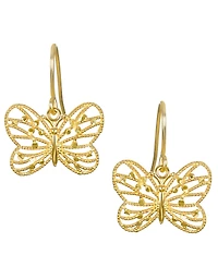 Macy's Diamond-Cut Butterfly Earrings in 10k Yellow Gold