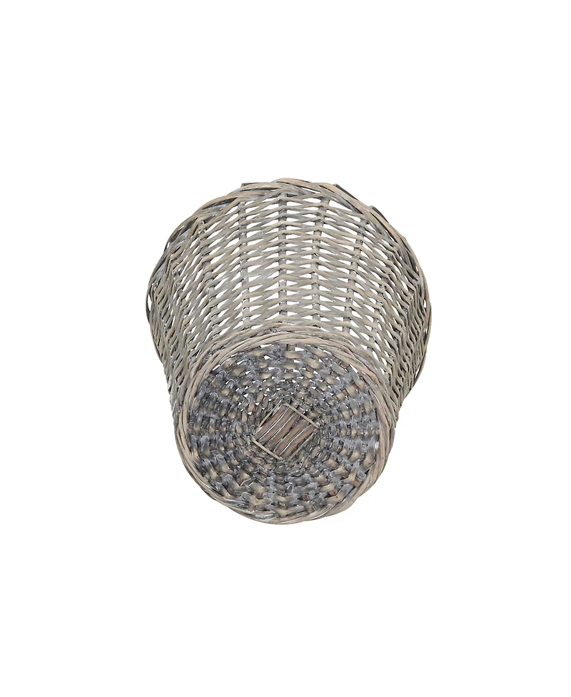 Household Essentials Wicker Waste Basket, Willow Weave Painted Includes Plastic Liner