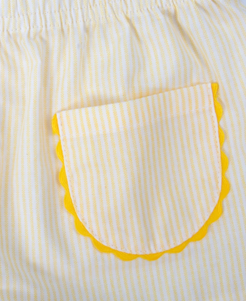 Baby Essentials Girls' Lemon-Inspired Square Neck Tank Top & Shorts, 2-Piece Set