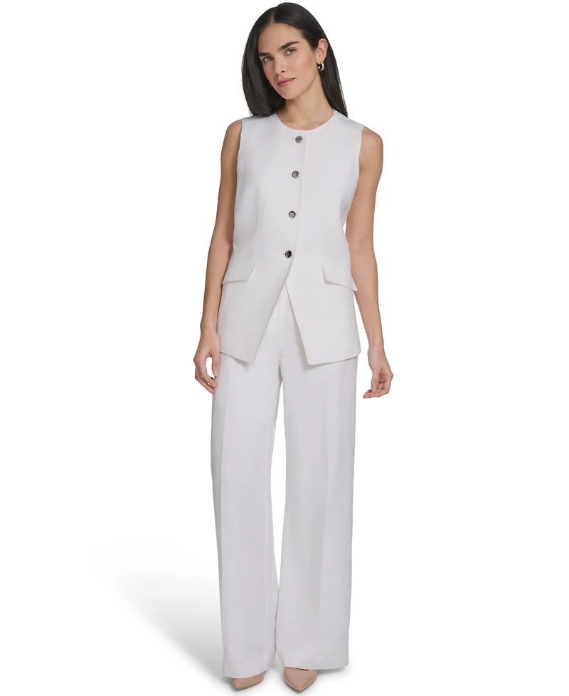 Calvin Klein Women's Button-Front Vest Jacket